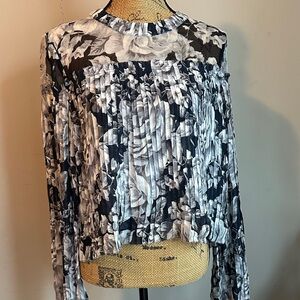 INTERMIX Black and White Floral Blouse